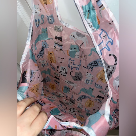 Polyester Large Foldable Portable Shopping Bag / Large Capacity Tote Bag Cats - Picture 6 of 9